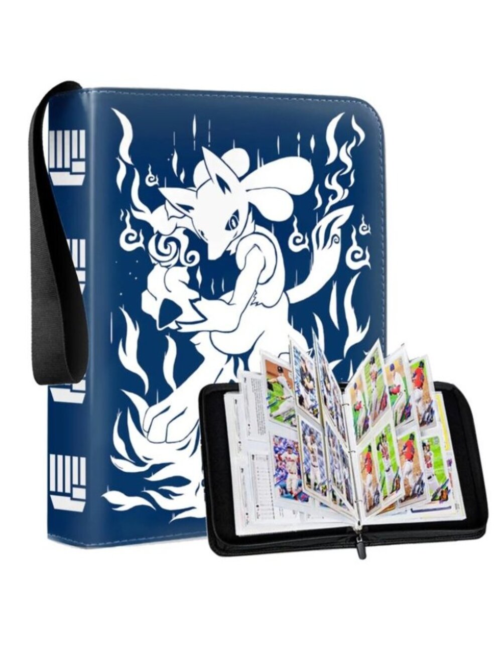 Mewtwo-Inspired Card Binder With 55 Pages For 440 Cards, Waterproof Design, 3-Ri